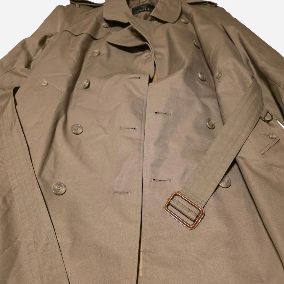Adolfo Мужская бежевый Тренч размер большой сделано в Корее съемный шерстяной вкладыш... - Изображение 2 из 4