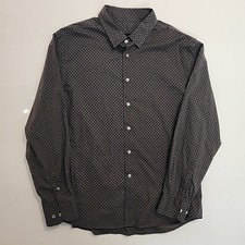 Men's Kenneth Cole Awareness Long Sleeve Dress Shirt Size XL Brown Star Blue