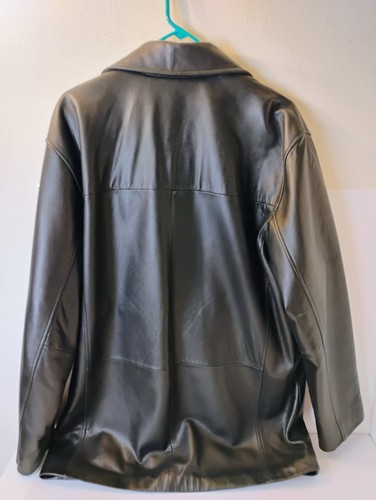 Vintage Calvin Klein Men's Leather Jacket Black Size Medium - Picture 2 of 8