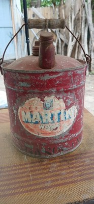 Vintage Gas Can Martin Ware Empty Gasoline Station Metal Advertising No 502