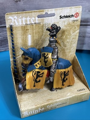 Schleich Blue Yellow Lion Coat Of Arms Tournament Knight # 70020 New In Box