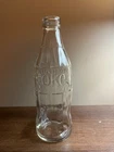vintage 1961 coke bottle clear glass 10 oz bottle in very good condition
