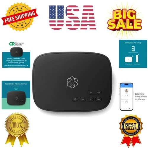 Telo Air VoIP Free Internet Home Phone Service with Wireless Connectivity. Af...