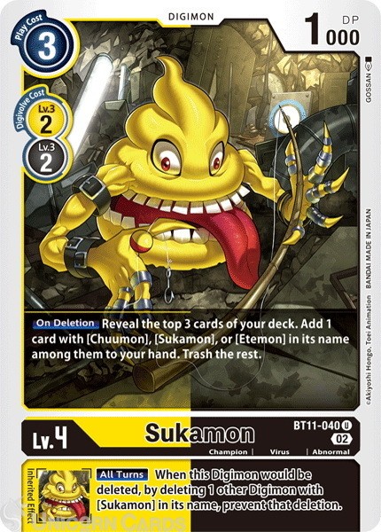 BT11-040 Sukamon :: Uncommon :: BT11: Dimensional Phase :: Mint Digimon Card