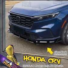 Fits 23-26 Honda CR-V EX EX-L LX Gloss Black Front Bumper Lip Spoiler Body Kit