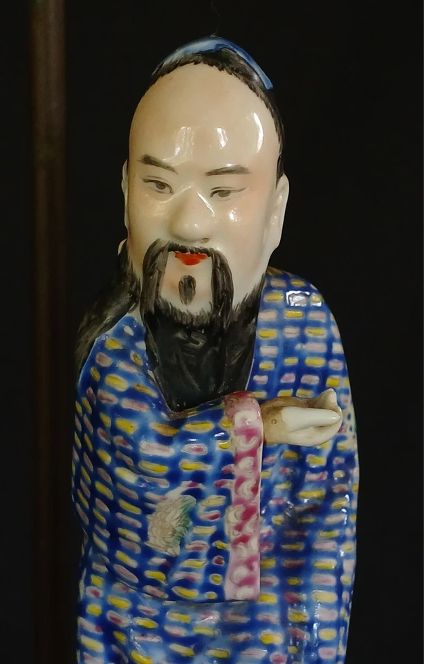 Rare Antique Chinese Hand Painted Famille Rose Porcelain Scholar Figure 19th Cen - Image 4 of 4