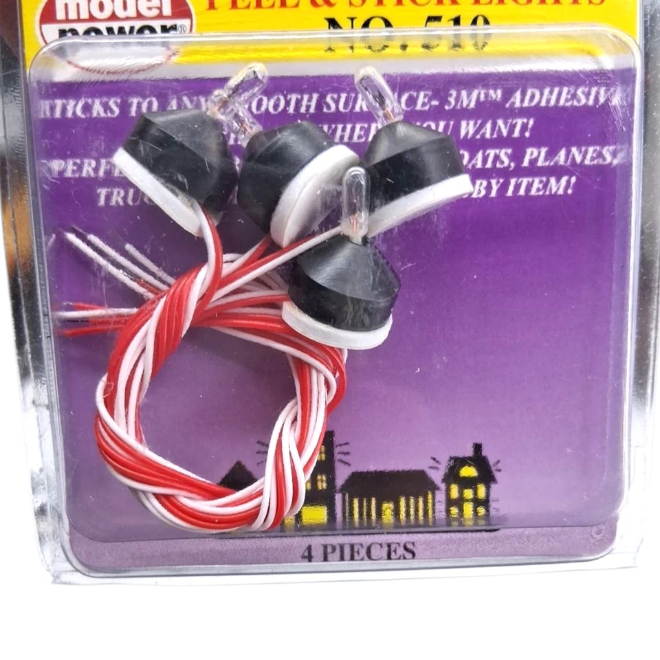 Model Power 510 Peel 'N Stick Bulb 12-16 Volts 12" Lead All Scale 4 Pieces N HO - Image 4 of 4