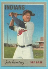 2019 Topps Heritage Baseball Jose Ramirez 1970 Cloth Sticker Indians #9
