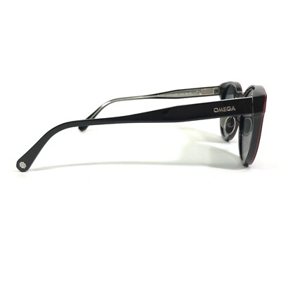 Omega Sunglasses OM 0020-H 01D Black Red Round Frames with  display picture 3