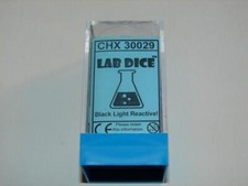 NEW Chessex Lab Dice - Vortex Snow Blue/Black Polyhedral 7-Die Set - CHX 30029