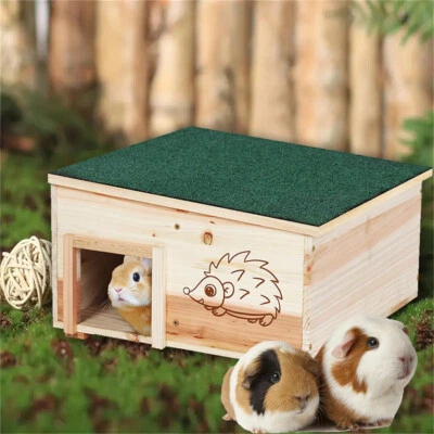 BINGOPAW Predator-Proof Hedgehog House Outdoor Habitat Feeding Station w/ Felt Roof Cover
