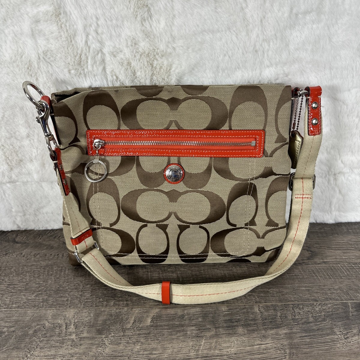 Coach Signature F14869 A1076 Crossbody Messenger Shoulder Bag  