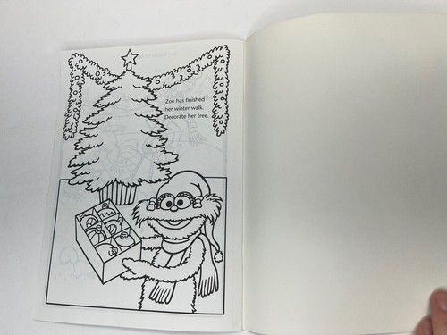 Sesame Street Christmas Coloring Sticker Book Winter Walk 1998 Vintage Unused - Picture 5 of 5