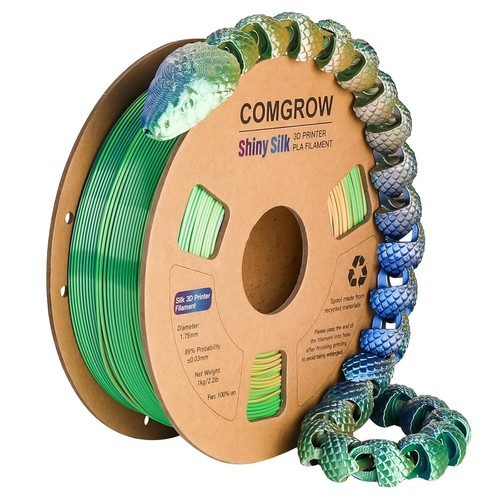 Imprimante 3D Comgrow Tri-Colors Silk PLA 1,75 mm précision de filament +/- 0,02 mm - Photo 3/12