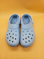 Crocs Unisex Classic Fuzz Lined Clog, Men Size 12 Blue Calcite NEW 