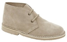 Roamers L777 Ladies 2 Eyelet Leather Fashion Ankle Desert Boots Light Taupe Real