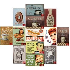 Coffee Drinker Vintage Tin Signs Metal Plate Cafe Decor Art Wall Poster