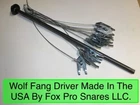 2 Dozen WOLF FANG ANCHORS w/ 18" CABLE & DRIVER, trapping stakes, traps, coyote