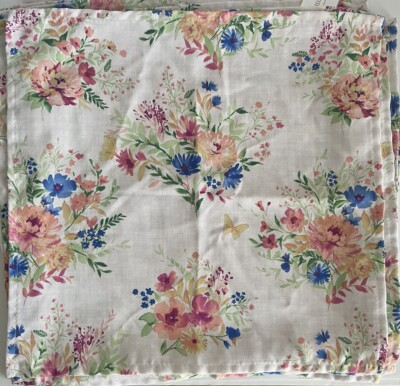 Lillian August Set Of 12 Napkins Floral Butterflies Easy Care Indoor Outdoor