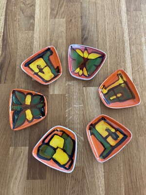 Sechs Schalen Poole Pottery Serie Delphis, Sehr Selten, Gut Erhalten