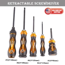 Multifunctional Retractable Phillips Slotted Double-Headed Magnetic Screwdriver