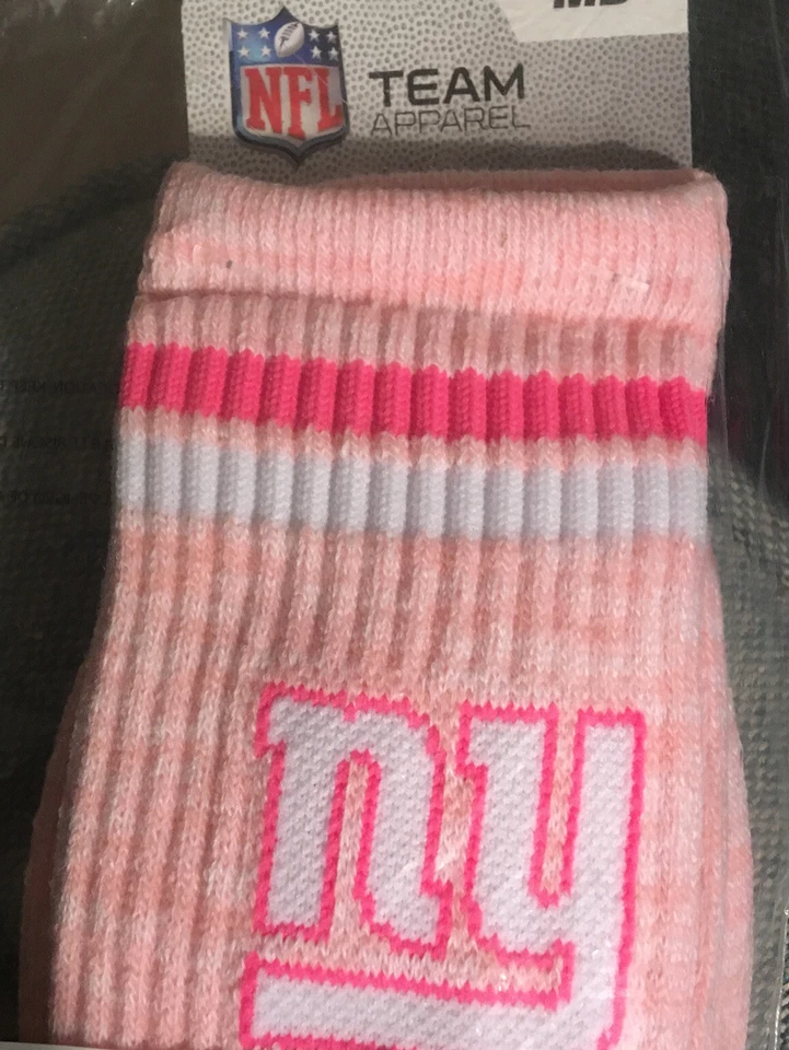 Ropa del equipo de la NFL New York Giants Bonita en rosa Calcetines Med (6-11 W) 5-10 M Foto 2 de 4