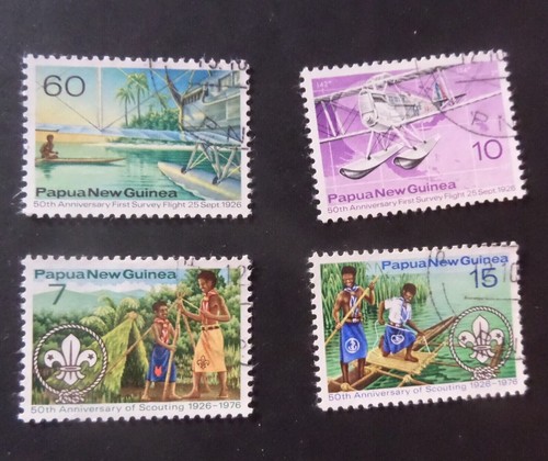 Papua New Guinea 1976 50th Ann survey flight aircaft SG309/12 used as photo - 第 1/1 張圖片
