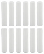 4 Inch White Plastic Candle Cover For Candelabra Base Lamp Sockets, 12 Pieces