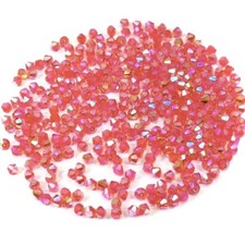 Czech Bicone Crystal Beads Hyacinth Marvel AB 4mm orange AB2X Rondelle Diamond