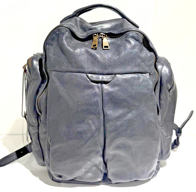 NEW OFFICINE CREATIVE Echt Leder Rucksack Backpack Schwarz Vintage Look
