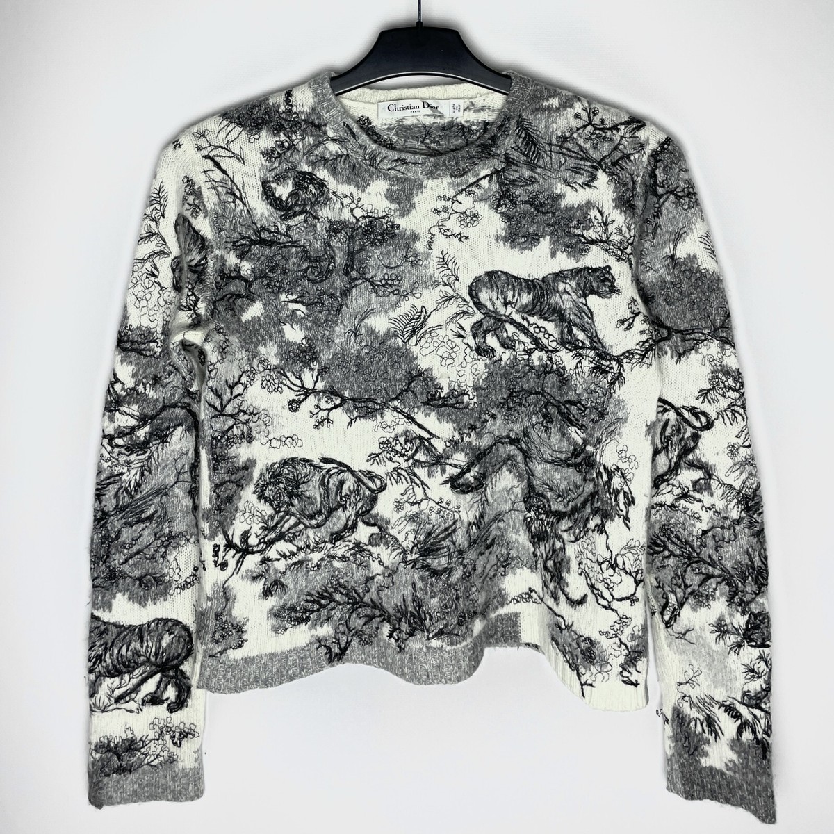 Christian Dior Cashmere Women Small Tigers Graphic Nature