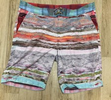 Robert Graham PILOT ROCK Woven Polyester Board Shorts Swim Trunks Sz 38