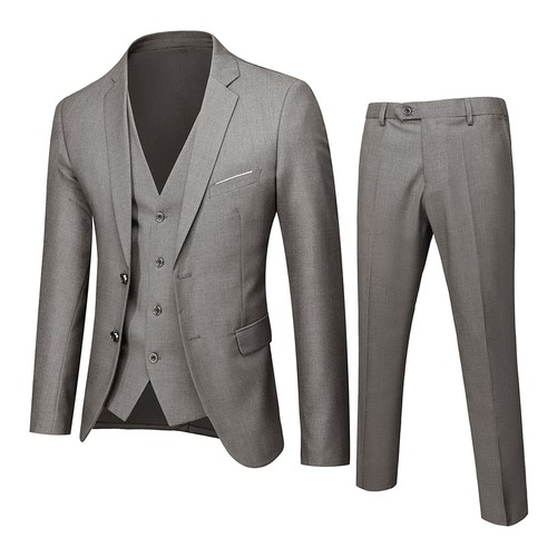 Men's Wedding Suit 2023 Groom Best-Man Groomsman Solid Formal Blazer Pant Elega - Picture 59 of 66