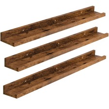 Floating Shelves, Wall Shelf Set of 3, 35.4 Inches Hanging Shelf with Raised ...