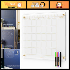 Frameless Clear Glass Monthly Dry Erase Calendar Wall Whiteboard 17"x23" - 4 Mar