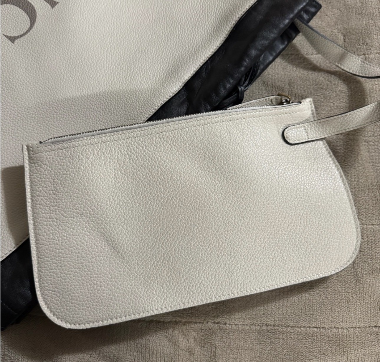 Gucci White Leather Drawstring Backpack with Matc… - image 5