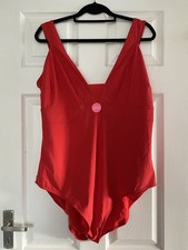 Accessorize One Piece Swimsuit UK 24 Red Hidden Support Red NWT