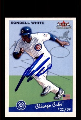 Signed Baseball Card Auto Rondell White 2002 Fleer Tradition #434 Chicago Cubs