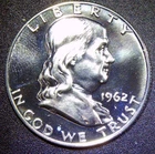 1962 Proof Uncirculated Franklin Silver Half Dollar HD26