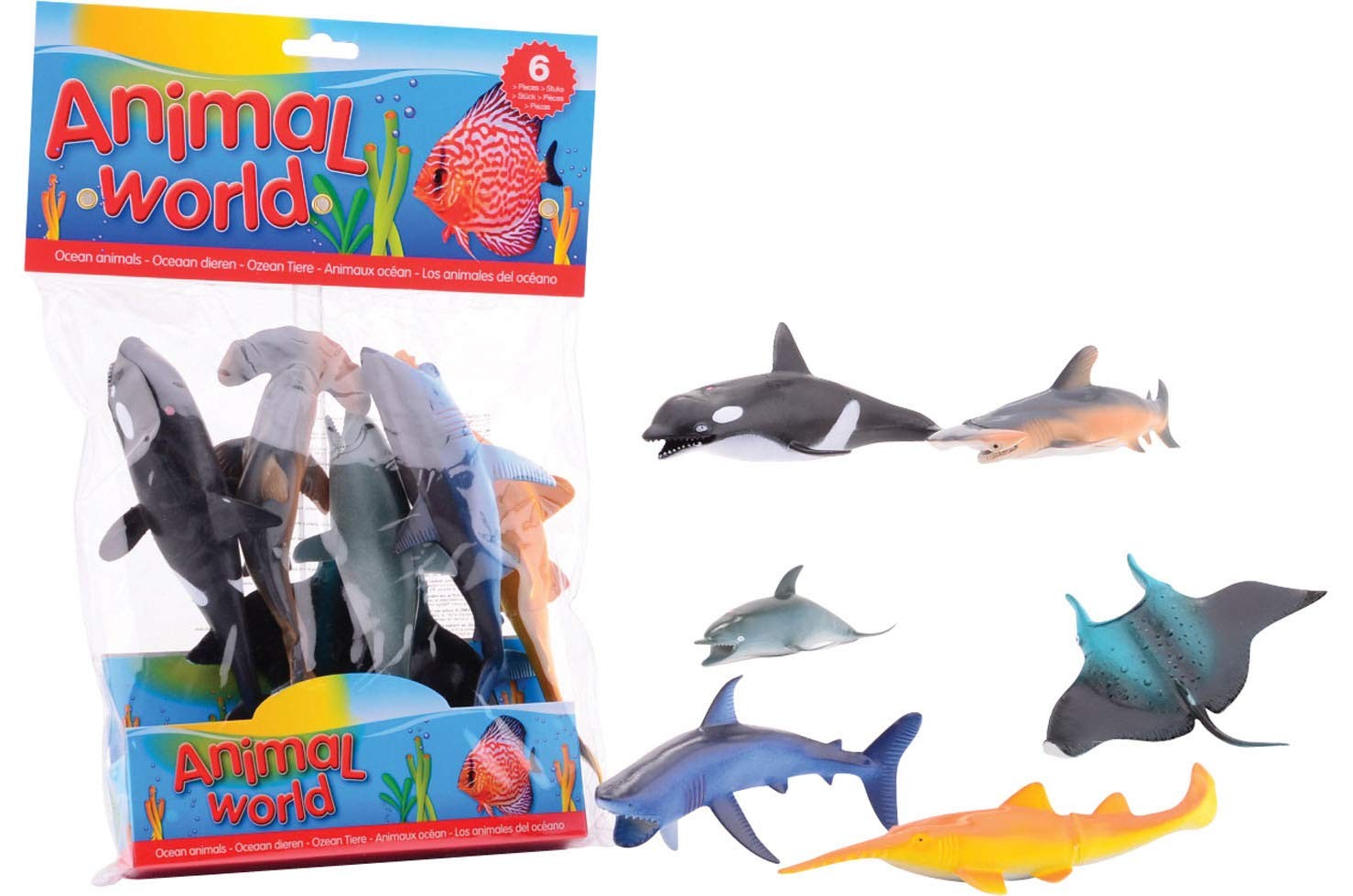 Johntoy 26781 Animal World Sea Animals Pack of 6 In bag multi-coloured 2990₽