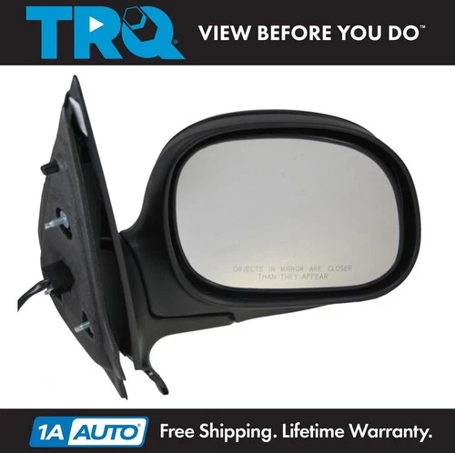 TRQ Power Flat Black Cap Mirror Right Side for 1998-2002 Ford Expedition