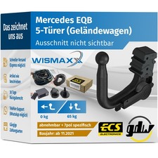 ANHÄNGERKUPPLUNG für Mercedes EQB X243 ab 21 ver. abnehmbar GDW +7pol E-Satz ECS