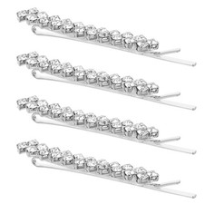 2 Pairs Clear Crystal Hair Barrette Pins Beautiful Hair Jewelry Accessories f...