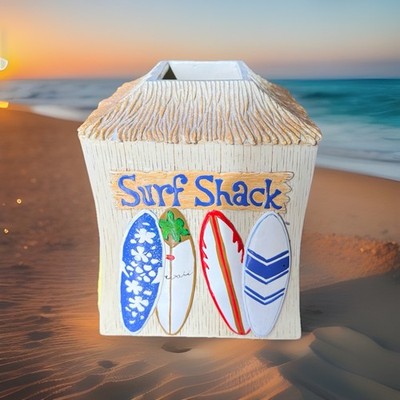 Dean MILLER SURF SHACK Tiki Hut Bar Surfboards TISSUE BOX COVER Ocean Beach