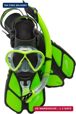 Cressi Adult Snorkeling Set (Mask, Snorkel, Adjustable Fins) Ideal for Travel -