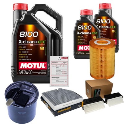 DENCKERMANN Inspektionspaket 7L MOTUL 8100 X-CLEAN 0W-30 für Mercedes-Benz GLC