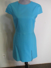 NWT Alice + Olivia Zipper Detail at Hem Stretch Sheath Dress In Turquoise 8 $330