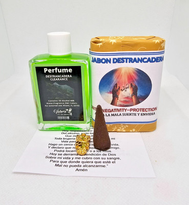 DESTRANCANDERA JABON Y PERFUME / CLEARANCE CONTRA ENVIDIA MALA SUERTE LIMPIA