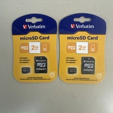 2- Verbatim microSD Card 2GB w/SD adapter
