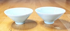 Pair Qing Dynasty Chinese Qingbai Ware Celadon Wine Cups Antique